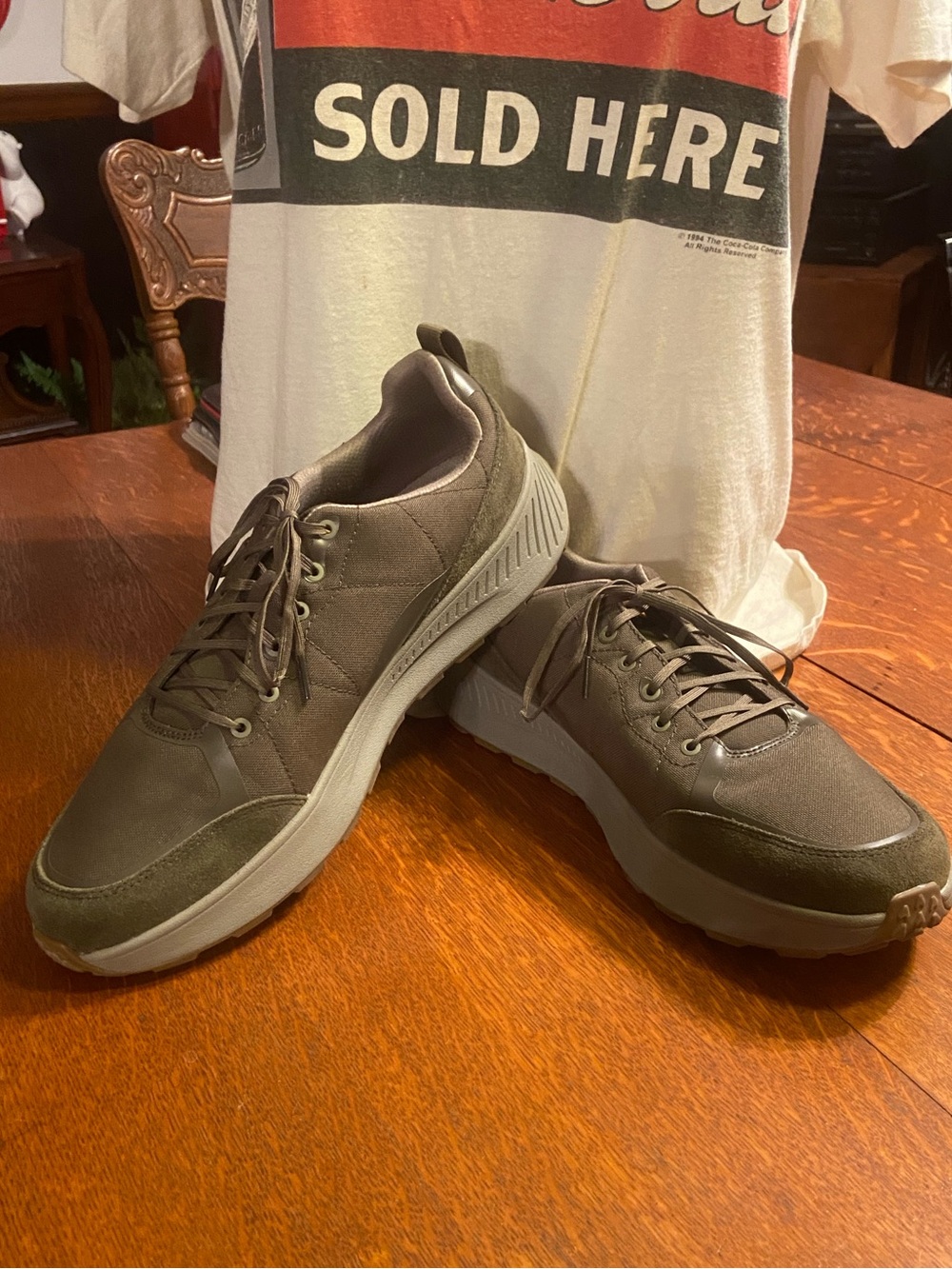 TEVA Ellwood lace-up canvas and suede sneaker. EVA midsole. Rubber outsole.
